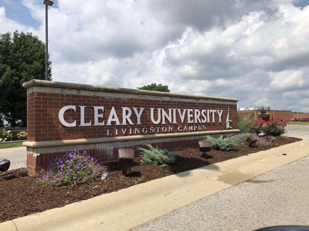Cleary University sign Livingston campus